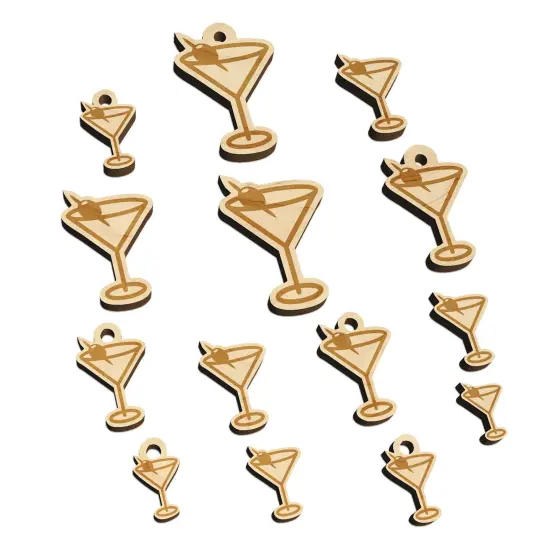 Martini Cocktail with Olive Mini Wood Shape Charms Jewelry DIY Craft {7}