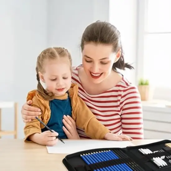 Drawing Sketch Set with Sketching, Graphite and Charcoal Pencils, Art Kit and Supplies for Kids, Teens and Adults {5}