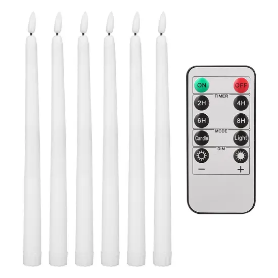 Kitcheniva Flameless LED Taper Candles Battery Operated 6 Pcs {1}