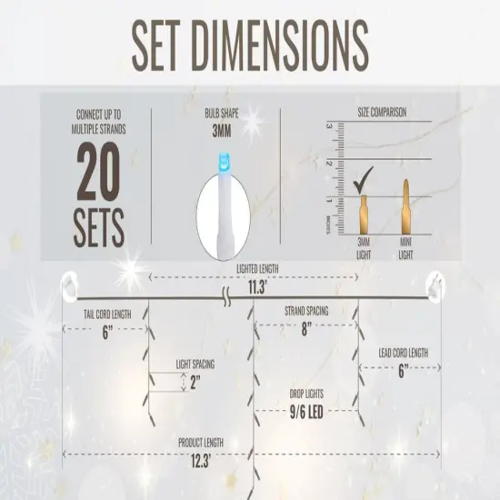 Starry Light Icicles Super Bright. Blue and pure white {6}