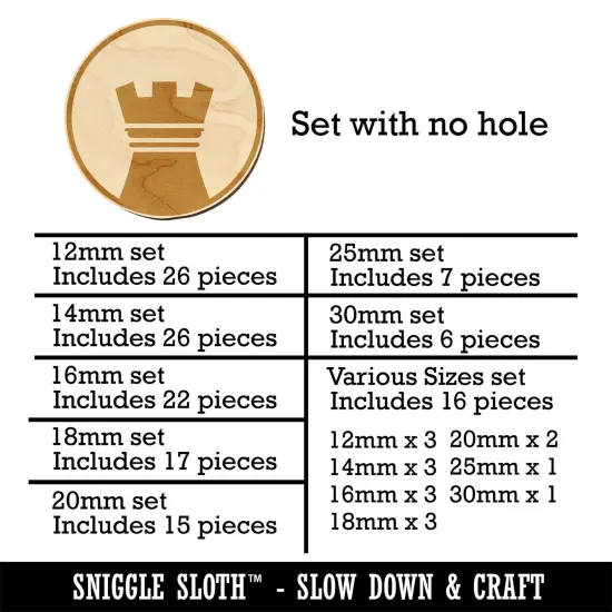 Chess Piece Black Rook Mini Wood Shape Charms Jewelry DIY Craft {1}