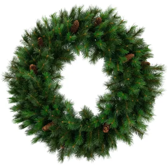 Northlight Royal Oregon Pine Artificial Christmas Wreath with Pinecones - 48" - Unlit Green {1}
