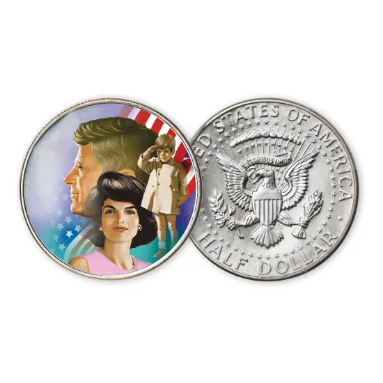 JFK Half Dollar Family Colorized Coin {2}