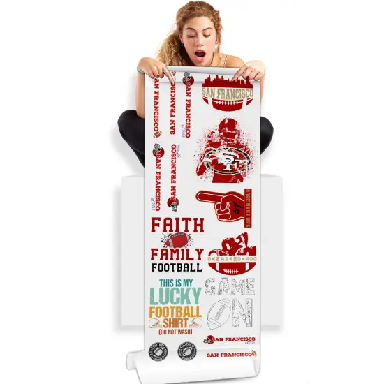 San Francisco Football DTF Transfer 22x60 Direct-to-Film Gang Sheets {1}