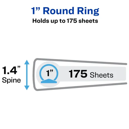 Avery Economy View 3 Ring Binders, 1 Inch Round Rings, 4 White Binders (46042) {2}