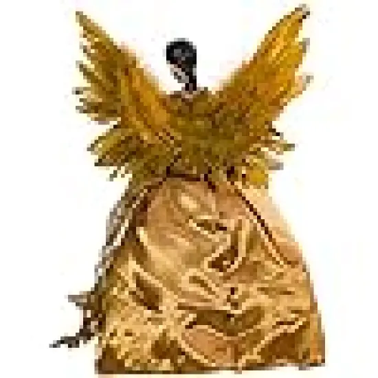 10-Light African American Angel Christmas Treetop Figurine, 13-Inch, Gold {2}