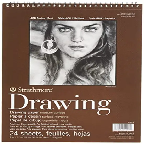 Medium Drawing Spiral Paper Pad 9"X12"-24 Sheets -400400, Medium {1}