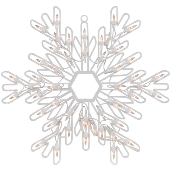 Northlight Lighted Snowflake Christmas Window Silhouette Decoration - 15.25" White {4}