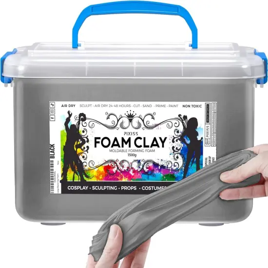 Moldable Cosplay Foam Clay (Gray) - Premium Modeling Foam Clay Air Dry, 1500 Gram Cosplay Foam Sculpting Clay for Crafts - Quick Air Drying Clay Foam - Flexible Air Dry Foam Clay for Cosplay G {1}