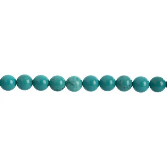 Earth's Jewels Semi-Precious Turquoise Howlite Natural Round Beads, 8mm {2}