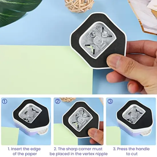 3 in 1 Beauty Shape Corner Punch, 3 Way Corner Paper Punch for Paper Crafts, Laminate, Cardstock, Business Card, DIY Projects, Photo, Card Making and Scrapbooking {6}