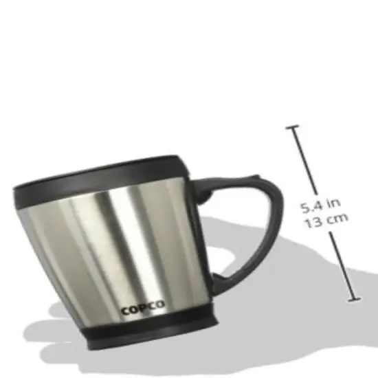 Desktop Stainless Steel Coffee Mug With Easy Grip Handle {3}