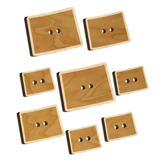 Wyoming State Silhouette Wood Buttons for Sewing Knitting Crochet DIY Craft {7}