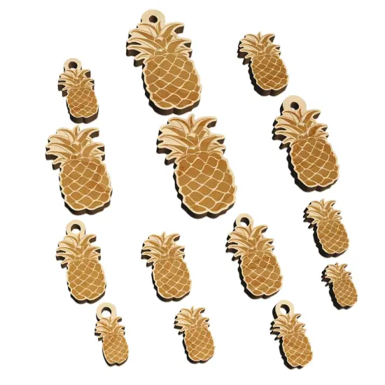 Pineapple Fruit Drawing Mini Wood Shape Charms Jewelry DIY Craft {7}