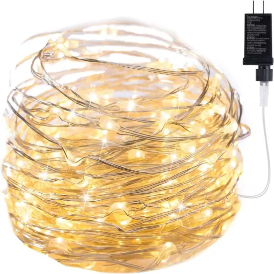 100 LED Fairy Lights Plug in String Light Outdoor Warm white {2}