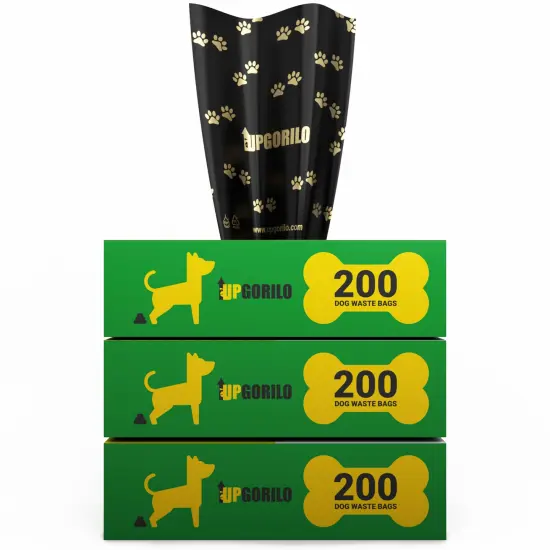 Emma and Oliver Kirk 3 Roll Set of 8 x 13 Unscented Premium Pet Waste Station Bags, 600 Extra Thick and Strong Leak Proof Dog Waste Bags Black {1}