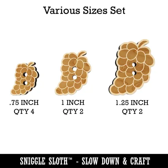 Bundle of Grapes Fruit Solid Wood Buttons for Sewing Knitting Crochet DIY Craft {1}