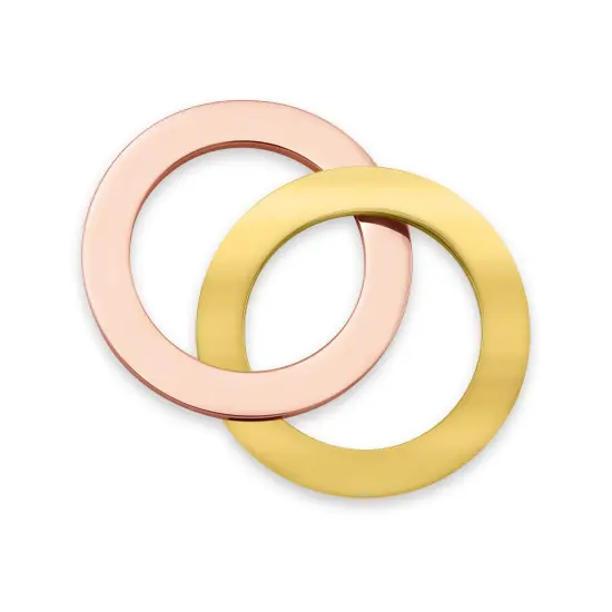 18K Gold PVD Coated And Rose Gold Stainless Steel Blank Interlinked Rings {1}