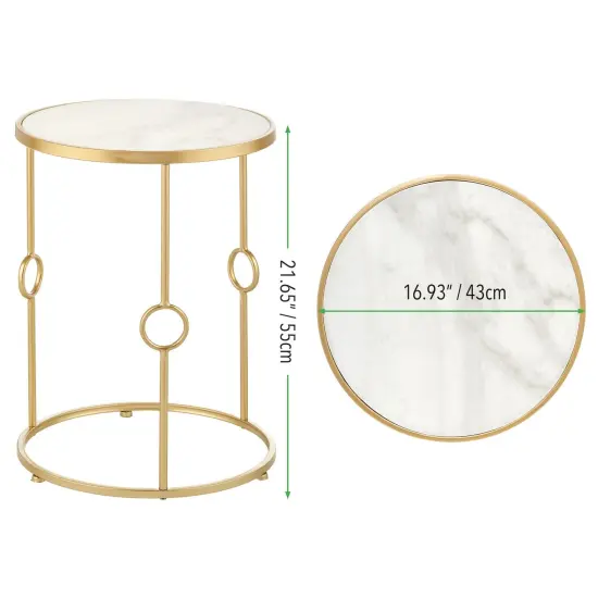 mDesign Round Inlay Top Accent Table {3}