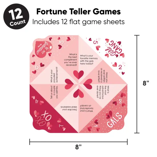 Big Dot of Happiness Happy Galentine&rsquo;s Day - Valentine&rsquo;s Day Party Cootie Catcher Game - Conversation Starters Fortune Tellers - Set of 12 {5}