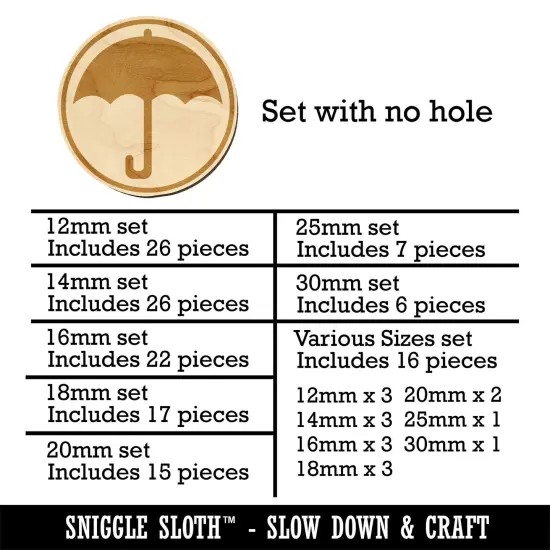 Umbrella Keep Dry Icon Mini Wood Shape Charms Jewelry DIY Craft {1}