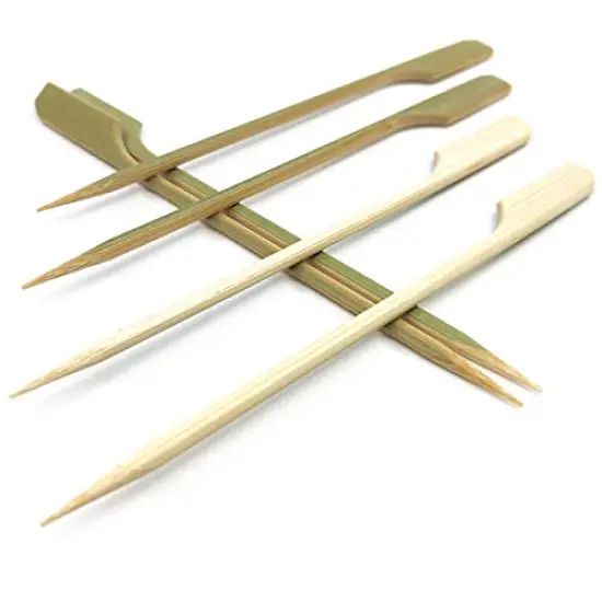 100 Pieces 10 inch Bamboo Paddle Picks Skewers for Shish Kabob，Fruit Kabobs，BBQ，Kitchen，Grilling，Barbeque Snacks.Wood pick More Size Choices 3.5''/ 4.7''/ 7''/ 10'' {2}