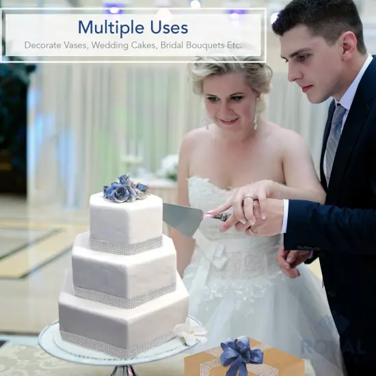 30 Ft - 1 Roll - Diamond Sparkling Rhinestone Bling Wrap Ribbon Bulk DIY Roll - Event Decorations, Wedding Cake, Bridal/Baby Shower, Birthday, Arts & Crafts, Party Decorations - Gold {5}