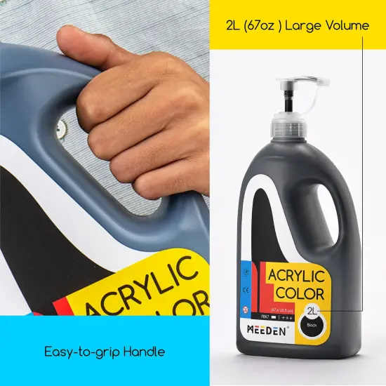 MEEDEN Burnt Umber Acrylic Paint with Pump Lid, 1/2 Gallon (2L /67.6 oz.) Heavy-Body Non-Toxic Rich Pigment Color, Perfect for Art Class, Wall Painting, Painting Party & Creative DIY {3}