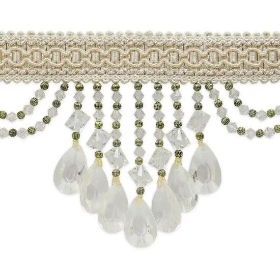 Isabella Scalloped Bead Fringe Trim Ivory {1}