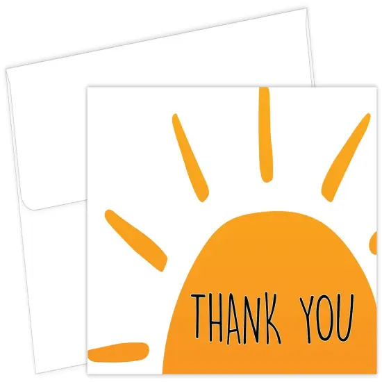 Great Papers! Thank You Note Card and White Envelope, Rise 'N Shine, 4.75" x 3.375"(folded), 25 count {1}