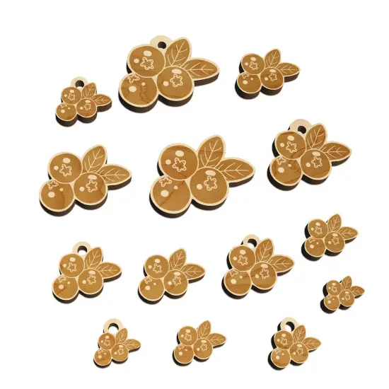 Cranberry Cranberries Trio Mini Wood Shape Charms Jewelry DIY Craft {7}