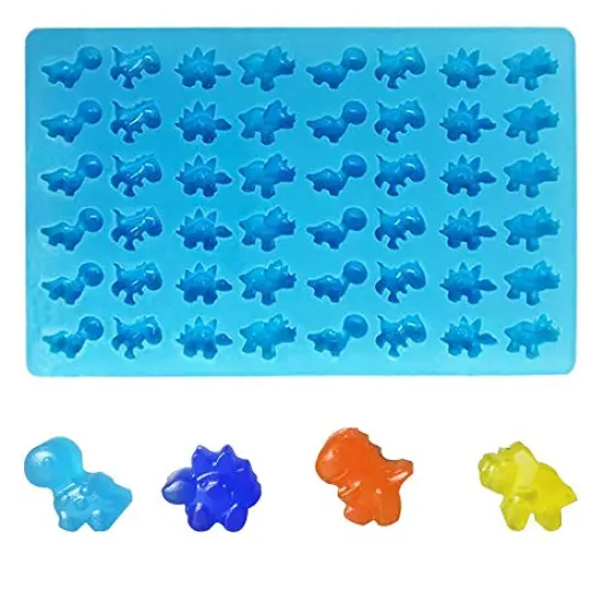 3 Pieces Silicone Chocolate Molds, Reusable Candy Baking Mold Ice Cube Trays Candies Making Supplies with 2 Droppers, Nonstick Silicone Gummy Molds Including Mini Dinosaur, Hearts, Bear Shape {5}