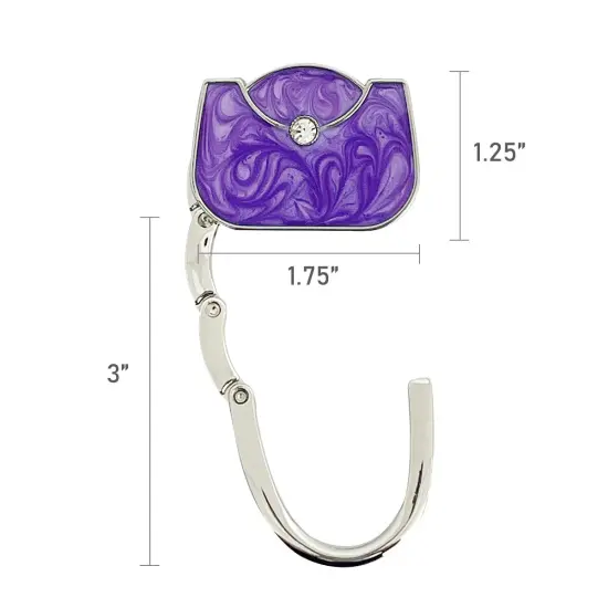 Wrapables Stylish Purse Hook Hanger, Foldable Handbag Table Hanger, Purple Handbag {6}