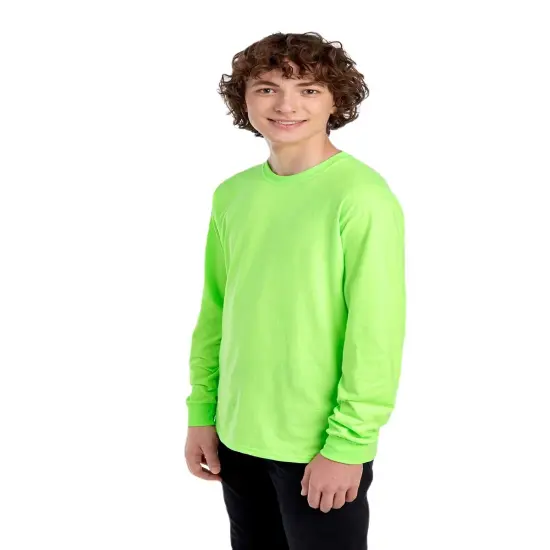 Youth Crew Neck Long Sleeve Safety T-Shirt | RADYAN&reg; Orange {6}