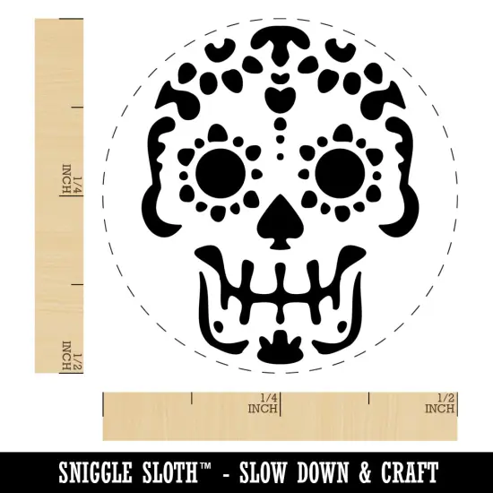Mexican Day of the Dead Sugar Skull Skeleton Self-Inking Rubber Stamp Ink Stamper for Stamping Crafting Planners Sky Blue {1}