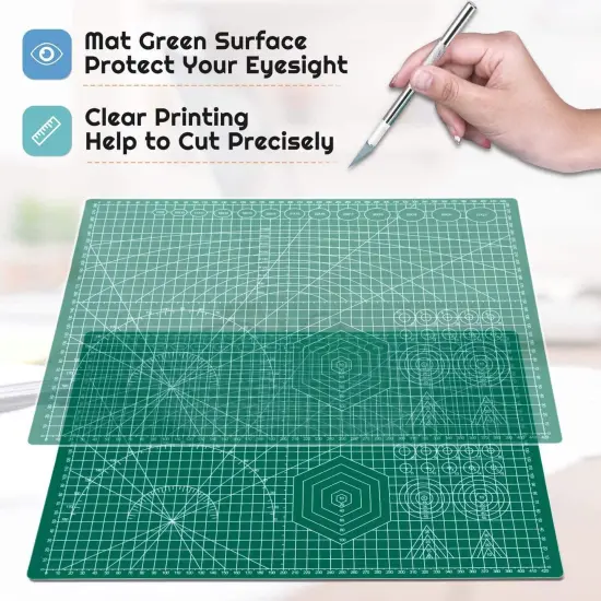Self Healing Sewing Mat, 12inch x 18inch Rotary Cutting Mat Double Sided 5-Ply Craft Cutting Board for Sewing Crafts Hobby Fabric Precision Scrapbooking Project {5}