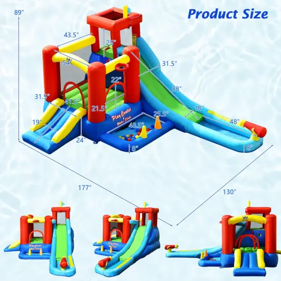 9-in-1 Inflatable Kids Water Slide Bounce House {4}