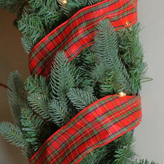 Northlight Red and Green Plaid Wired Christmas Craft Ribbon 2.5" x 10 Yards {4}