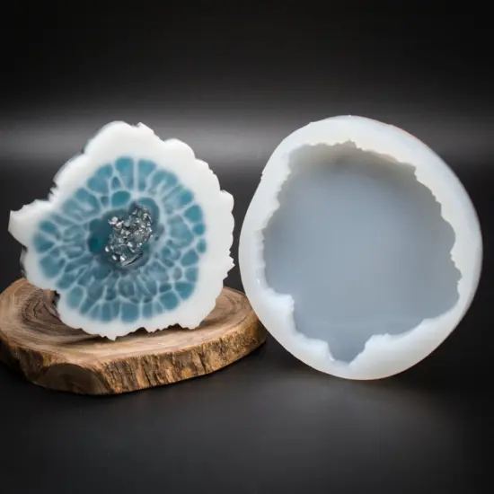 Handmade Small Geode Silicone Coaster Mold G6 {1}