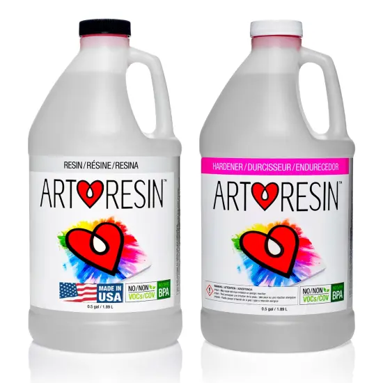 ArtResin Epoxy Resin &ndash; High-Gloss Clear Coat for Art Projects - 1 gal (0.5 gal resin + 0.5 gal hardener) (3.78 L) {1}