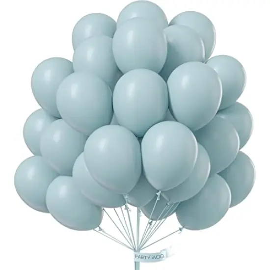 50 Pieces Pale Aqua Balloons, 12 Inch Boho Blue Balloons, Pale Blue Balloons for Balloon Garland or Balloon Arch as Party Decorations, Birthday Decorations, Baby Shower Decorations, Blue-F28-M {2}