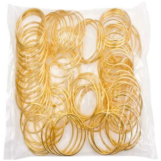 John Bead 2" Brass Metal Rings, 100pcs {4}