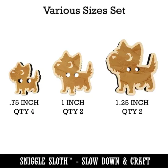 Lovable Cartoon Cairn Terrier Wood Buttons for Sewing Knitting Crochet DIY Craft {1}