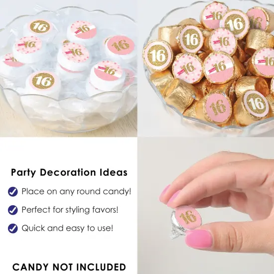 Big Dot of Happiness Sweet 16 - 16th Birthday Party Small Round Candy Stickers - Party Favor Labels - 324 Count {6}