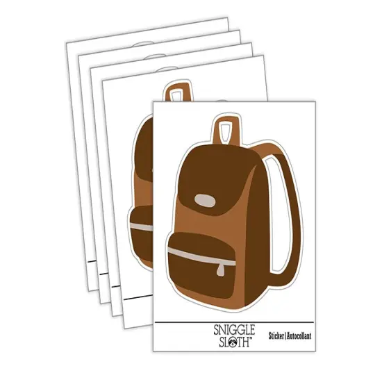 Backpack Icon School and Travel Waterproof Vinyl Phone Tablet Laptop Water Bottle Sticker Set - 5 Pack {2}