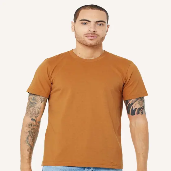 BELLA + CANVAS&reg; Men&rsquo;s Crewneck T Shirt, Premium Jersey Short Sleeve Tee for Everyday Wear Toast {1}