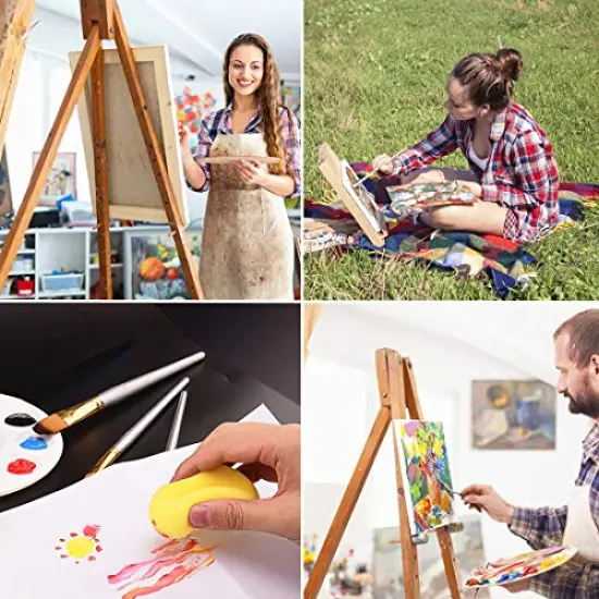 18 Pack Oil Paint Brushes Sets Professional Artist Acrylic Brush Kits for Canvas Painting Ceramic - 15 Sizes Brush 1 Standing Organizer 1 Mixing Knife 1 Watercolor Sponge Gray {3}