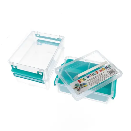 Joy Filled 8" Clear Stackable Organizer with Lids & Handle {2}