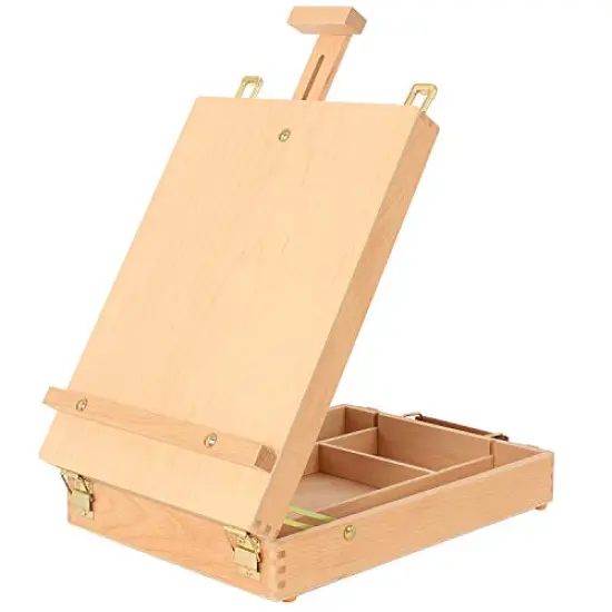 Art Supplies Box Easel Sketchbox Painting Storage Box, Adjust Wood Tabletop Easel for Drawing & Sketching Student (Painting Easel Box) {2}
