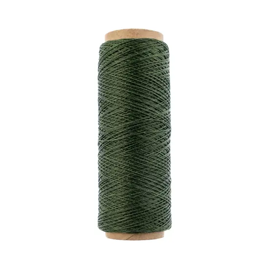 Gudebrod 0.015" Waxed Polyester Thread 500ft | Made In USA Olive {2}